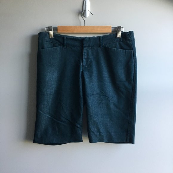 ⚪ 3/$15 Mossimo Stretch teal cotton blend Bermuda shorts - Picture 1 of 15